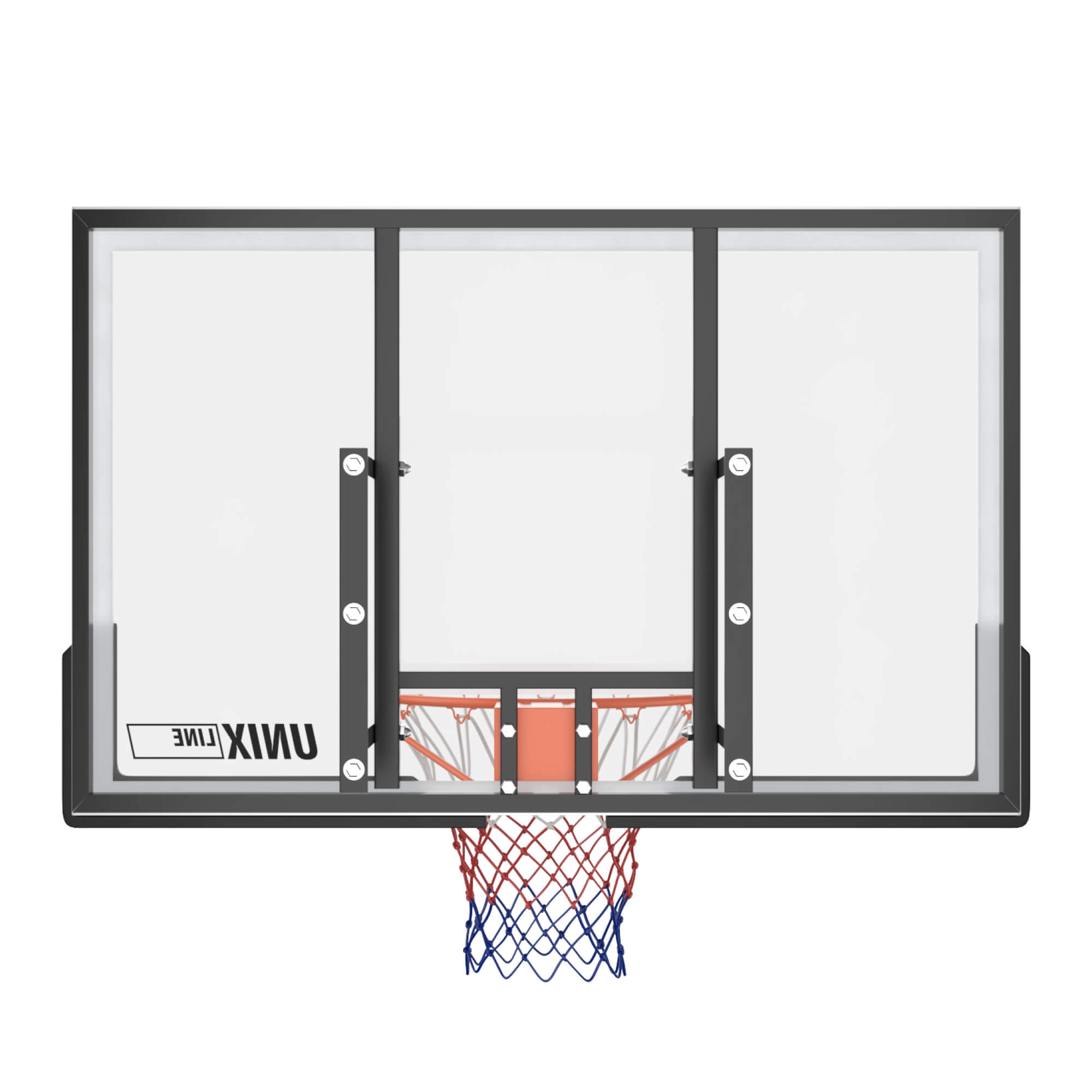 Баскетбольный щит UNIX line из поликарбоната в стальной раме B-Backboard Square диаметр кольца R45 - фото 10