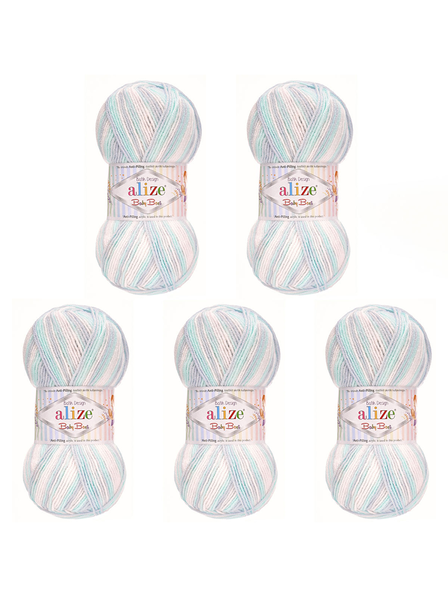 Пряжа для вязания Alize baby best batik бамбук акрил с эффектом антипиллинг 100 г 240 м 6623 секционный 5 мотков - фото 5