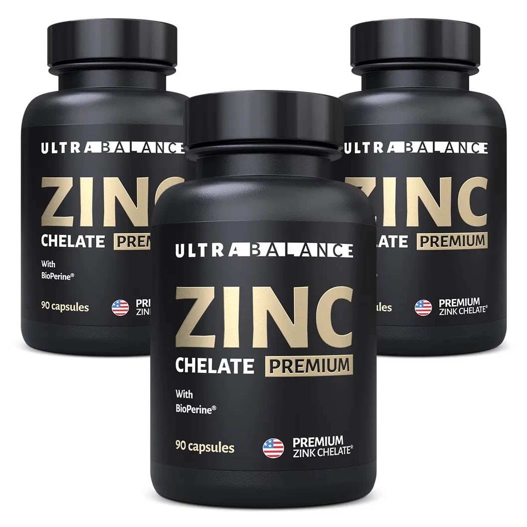 Цинк хелат премиум UltraBalance zinc chelate хелатный для женщин и мужчин витамин бад комплекс 270 капсул - фото 1