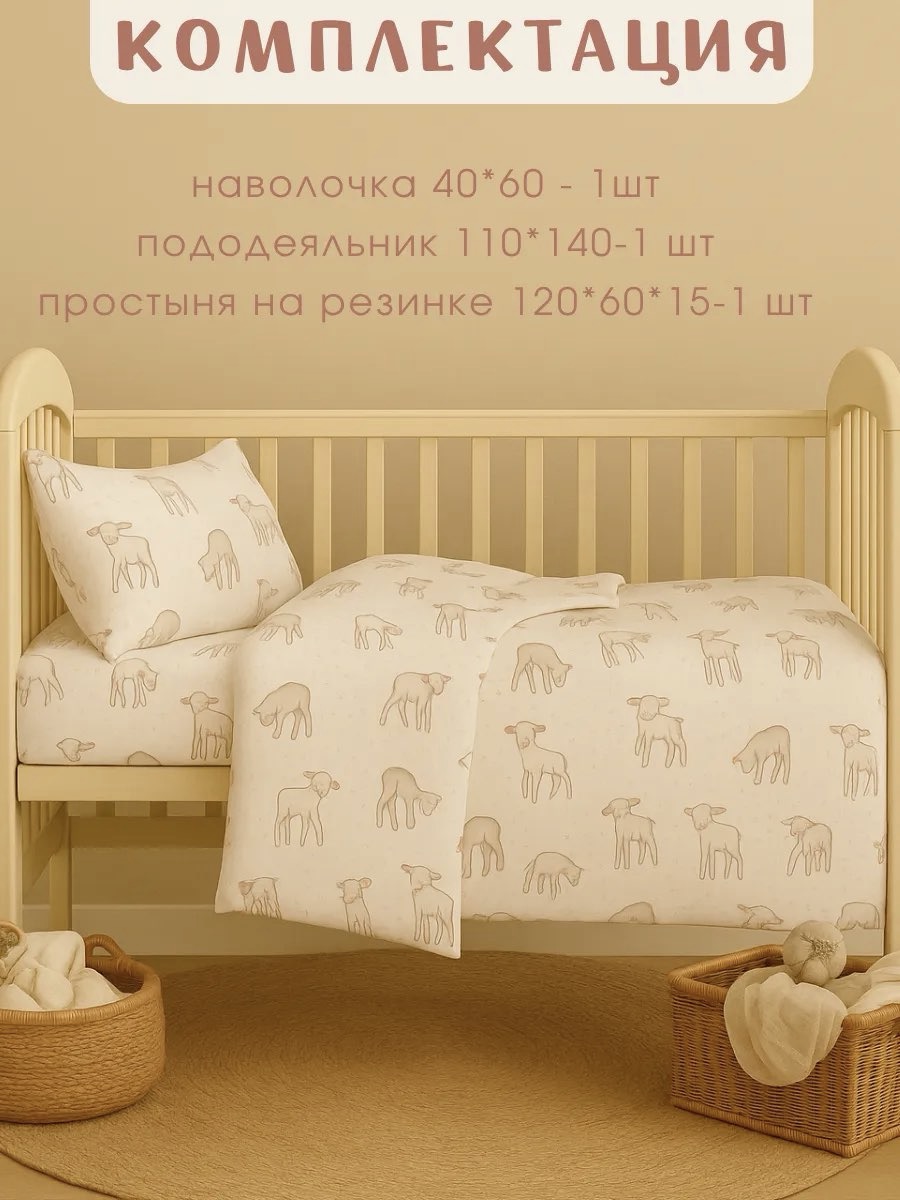 Комплект постельного белья Ночь Нежна Барашек детский 3 предм. - фото 2