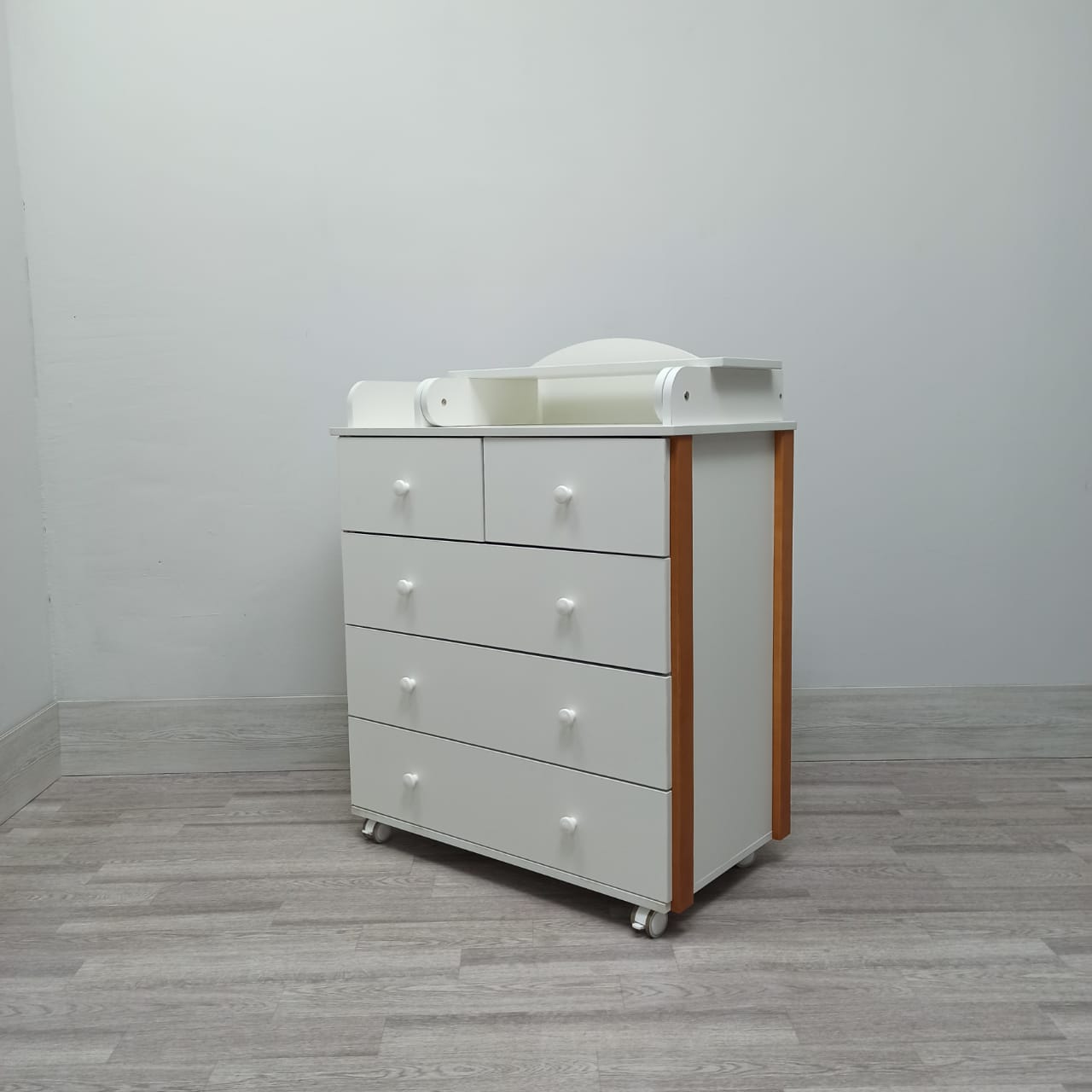 Детский пеленальный комод Incanto Nuvolla Plus 800/5 цвет белый бук - фото 4