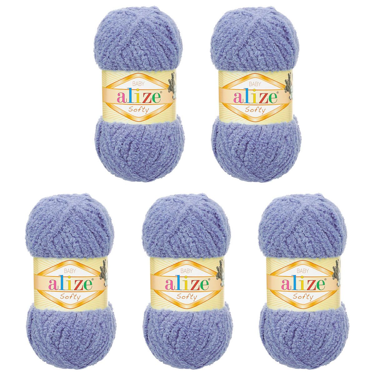 Пряжа для вязания Alize softy 50 гр 115 м микрополиэстер мягкая фантазийная 374 джинс 5 мотков - фото 6