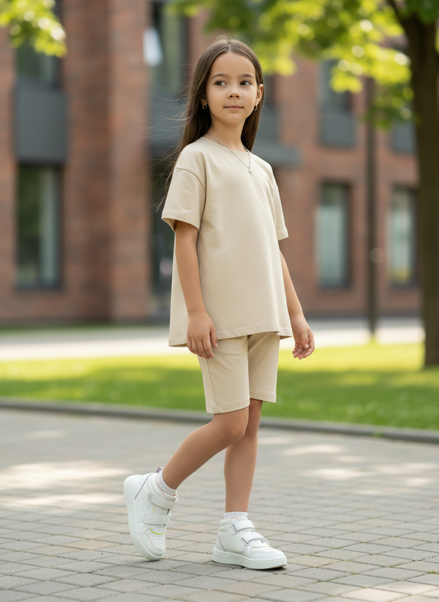 Футболка и шорты Утенок 7067 бежевый - фото 4