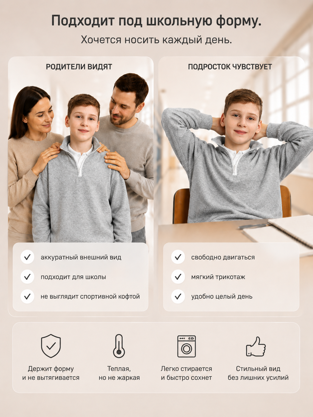 Толстовка ЛАДОШКИ Толстовка Успех серый - фото 10