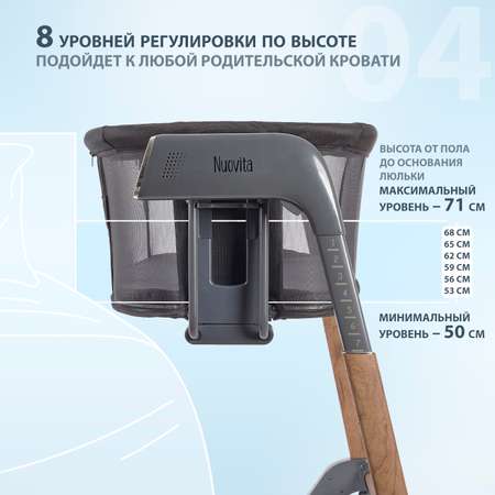 Колыбель Nuovita Accanto Bello серый