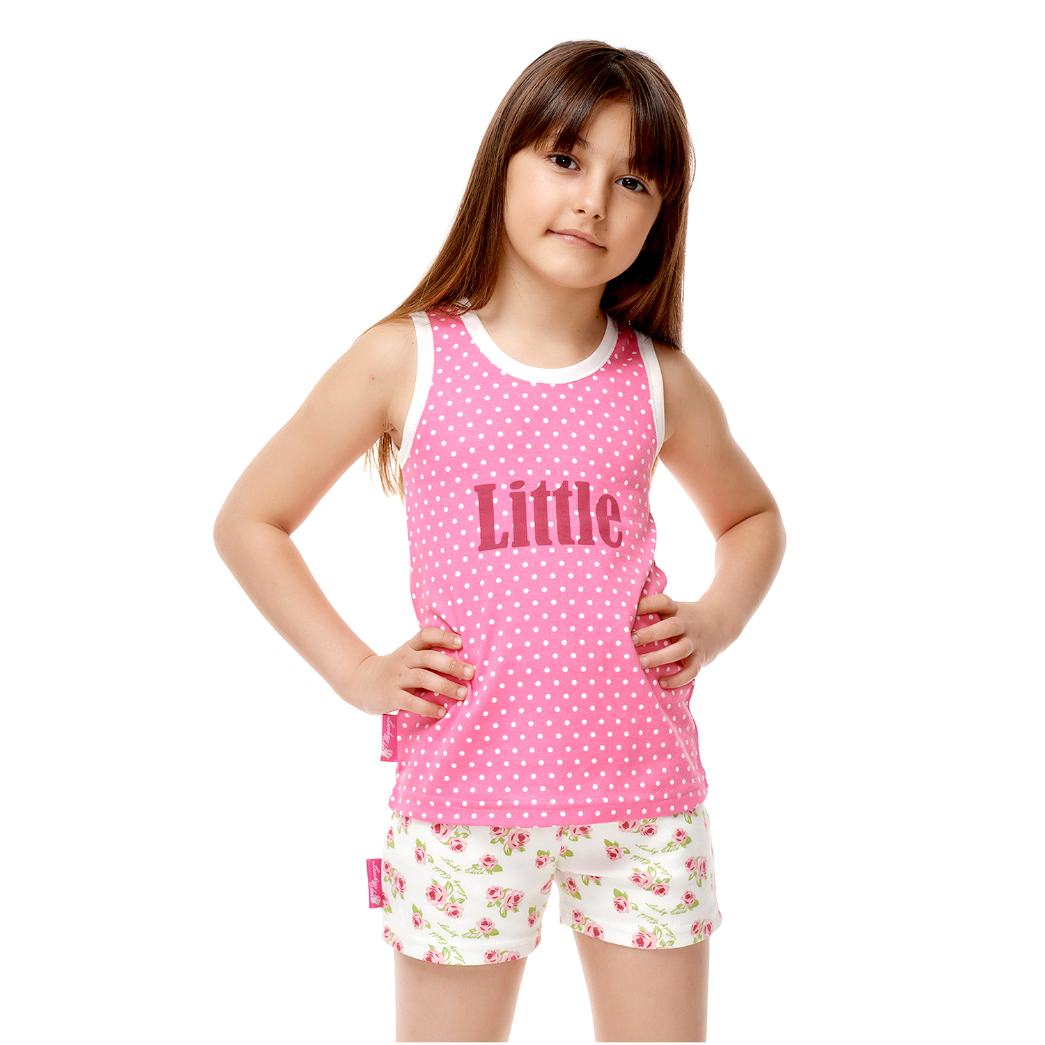 Пижама Lucky Child 30-2412/2-12/горох/розы - фото 7