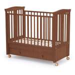 Детская кроватка Nuovita, продольный маятник (темный орех)