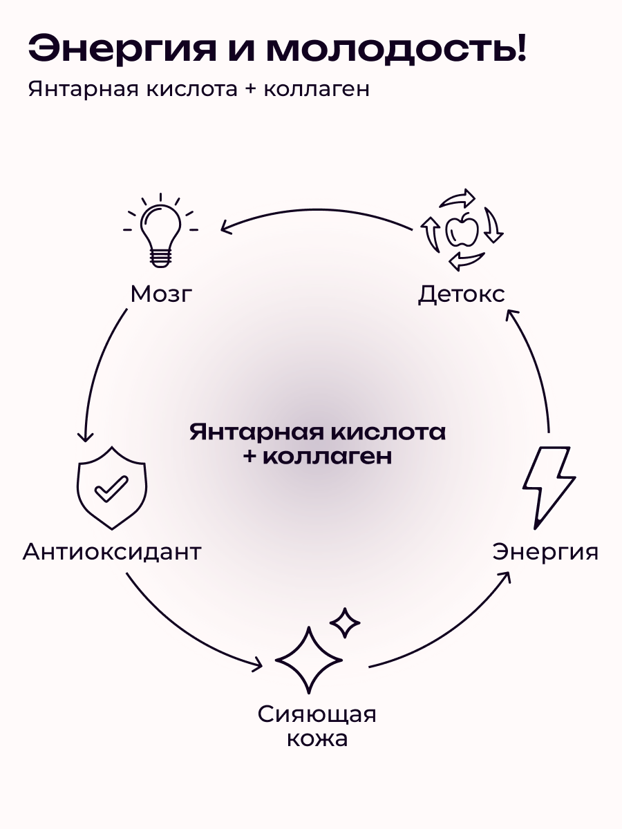 Коллаген пищевой с Янтарной кислотой COLLAGEN PREMIUM Черника - фото 4