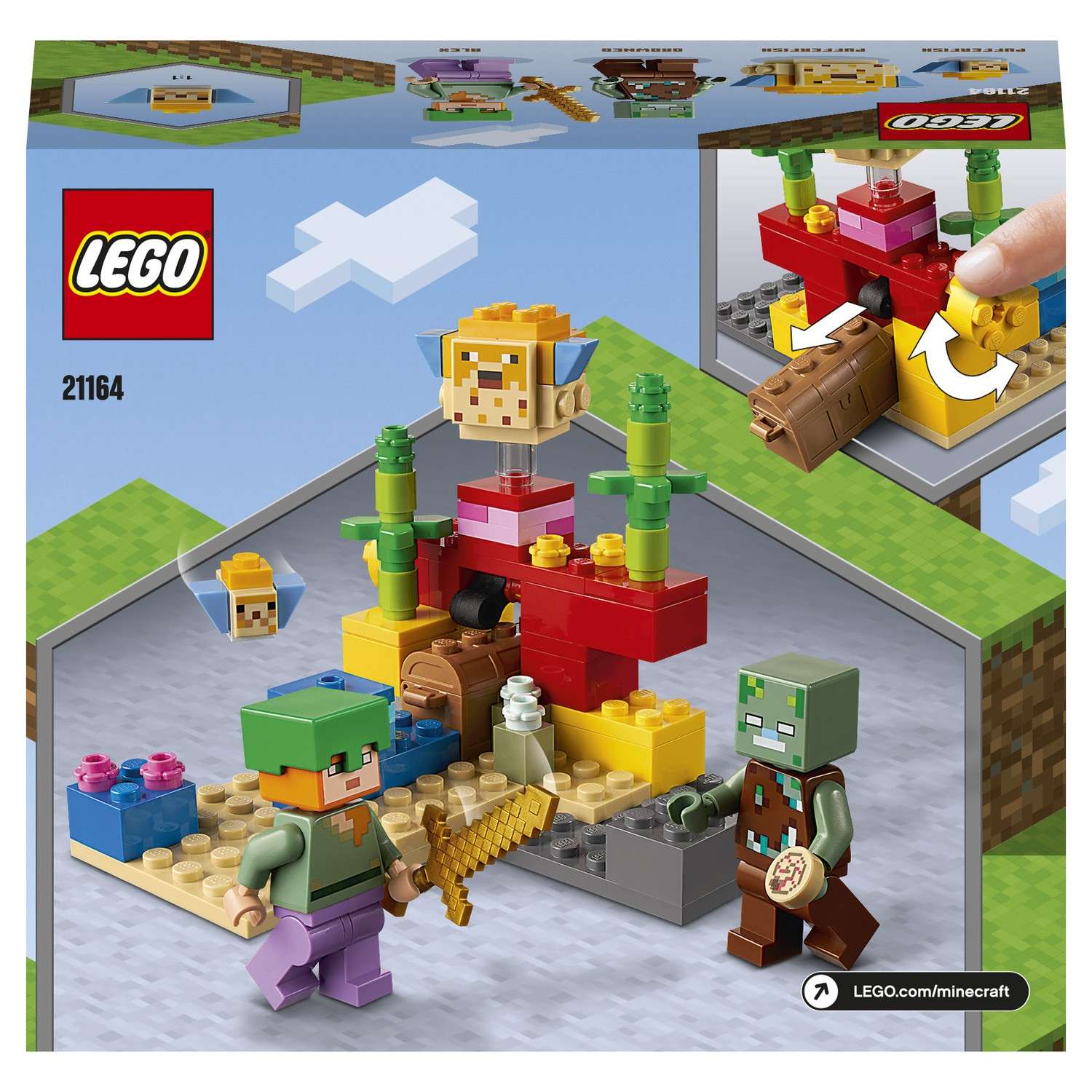 Конструктор LEGO Minecraft Коралловый риф 92 дет. - фото 3