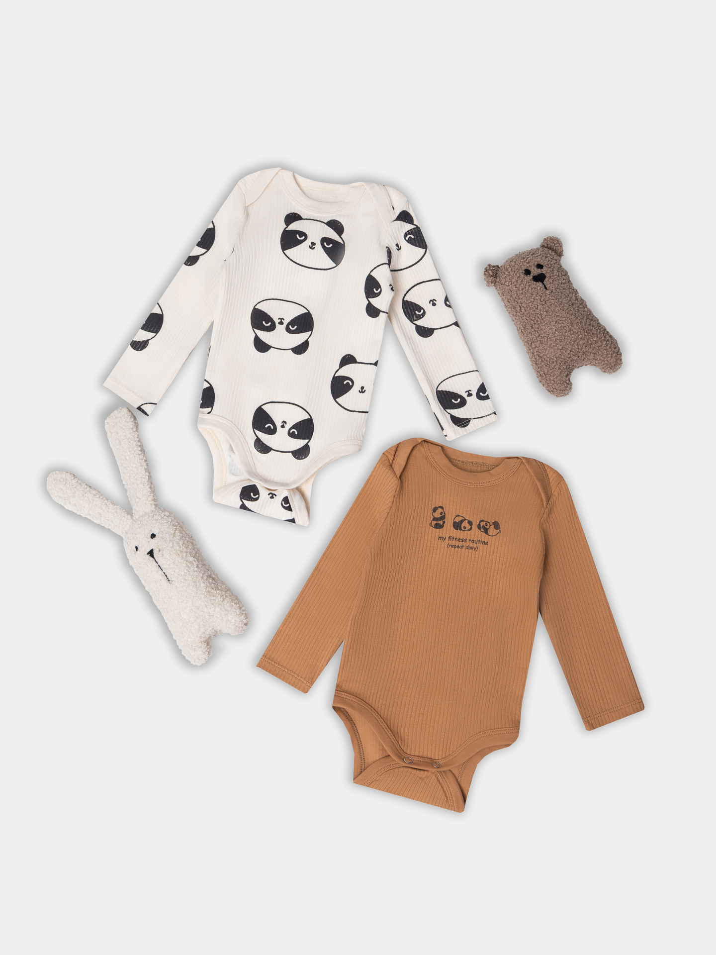 Боди 2 шт Mark Formelle (Марк Формэль) 13018-2/охра +панды на молочном - фото 1