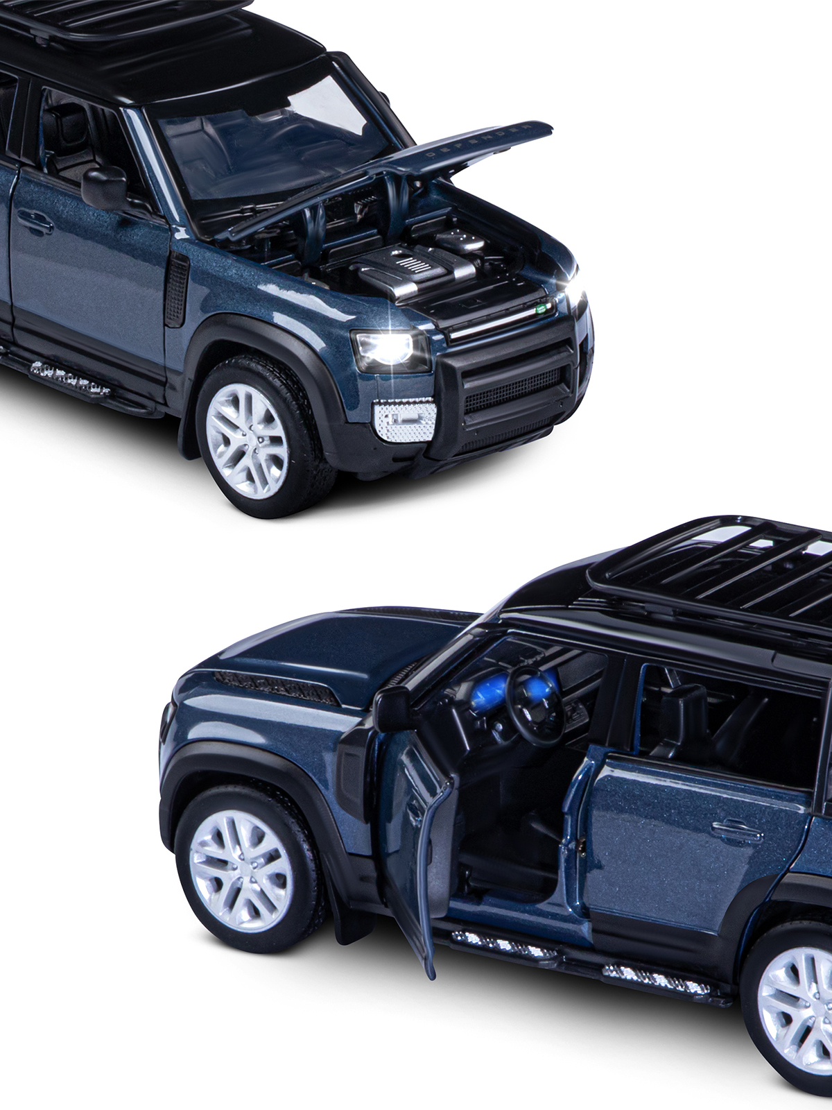 Внедорожник АВТОпанорама Land Rover Defender 110 1:32 JB1251534 - фото 9