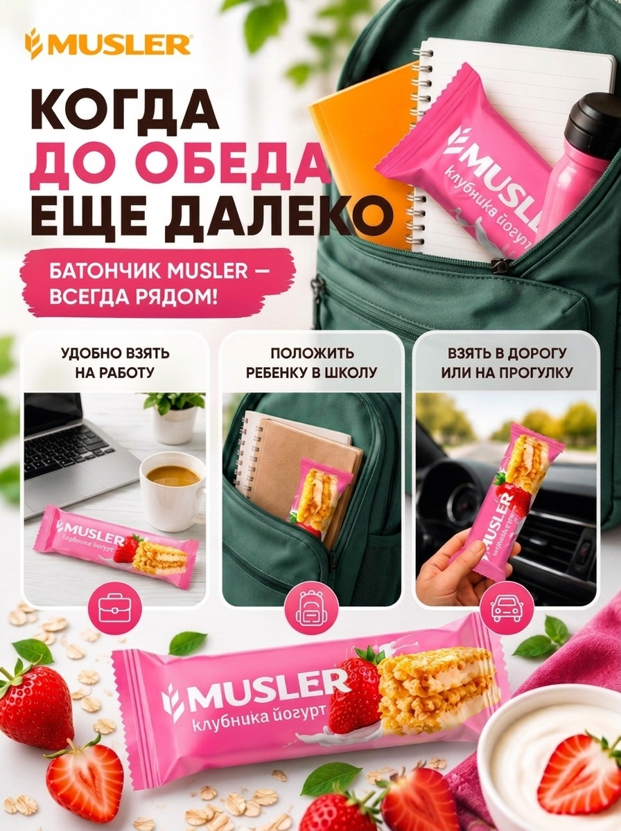 Злаковые батончики мюсли MUSLER Батончик 25 шт - фото 5