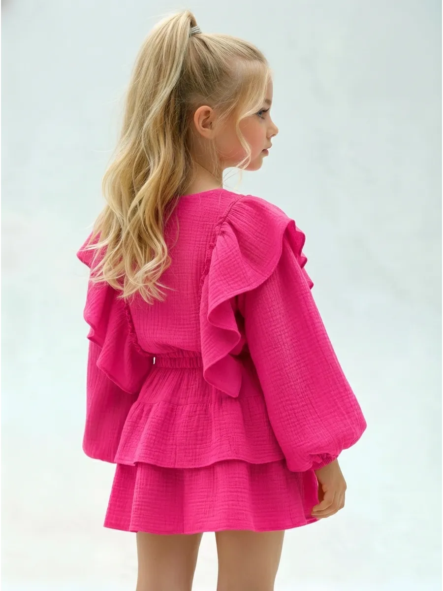 Блузка и юбка Leli dress костюм_муслин_с_юбкой_фуксия - фото 6