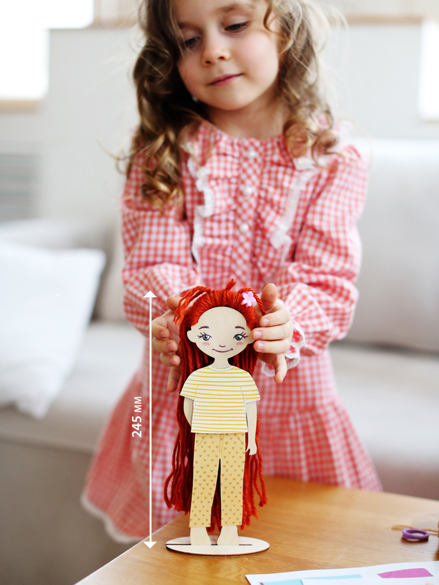 Набор для творчества "Куклы-подружки Бьюти салон" , раскраска игрушек, рисование по дереву, игра в одевание кукол - фото 18