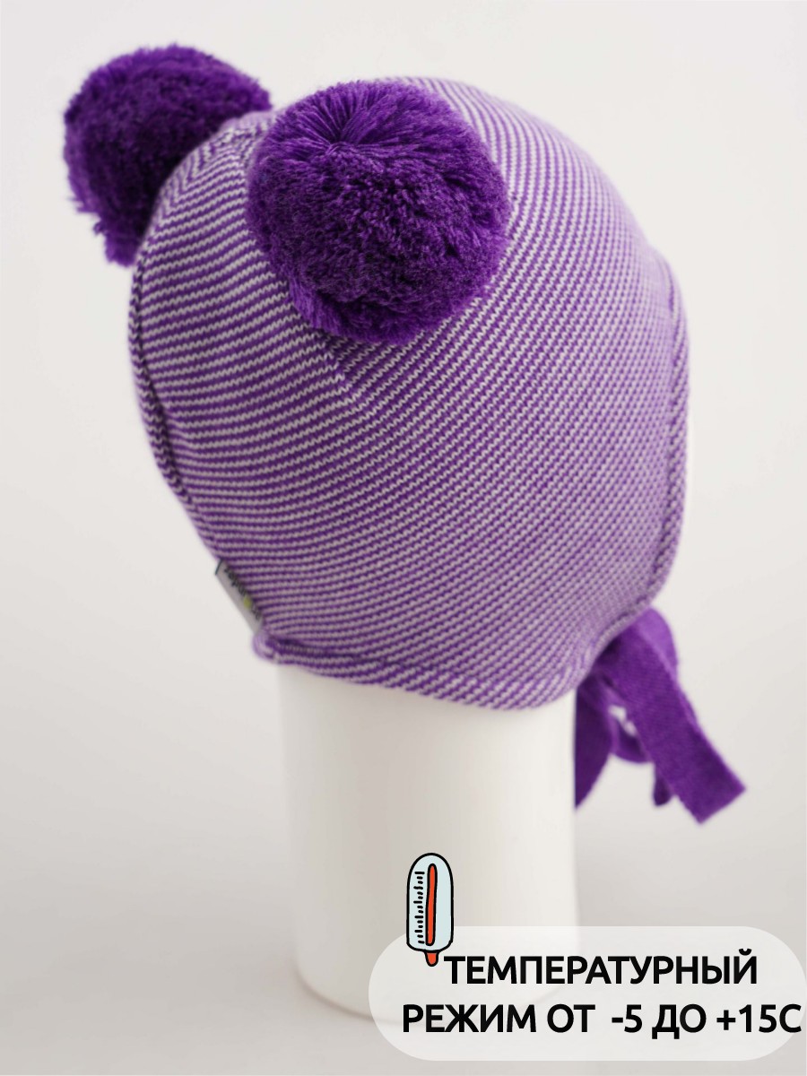 Шапка ПриКиндер M3-1957 Цвет: сиреневый/молоко - фото 9