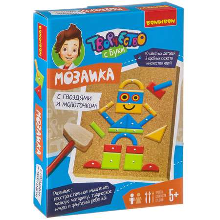 Мозаика Bondibon с гвоздями и молоточком