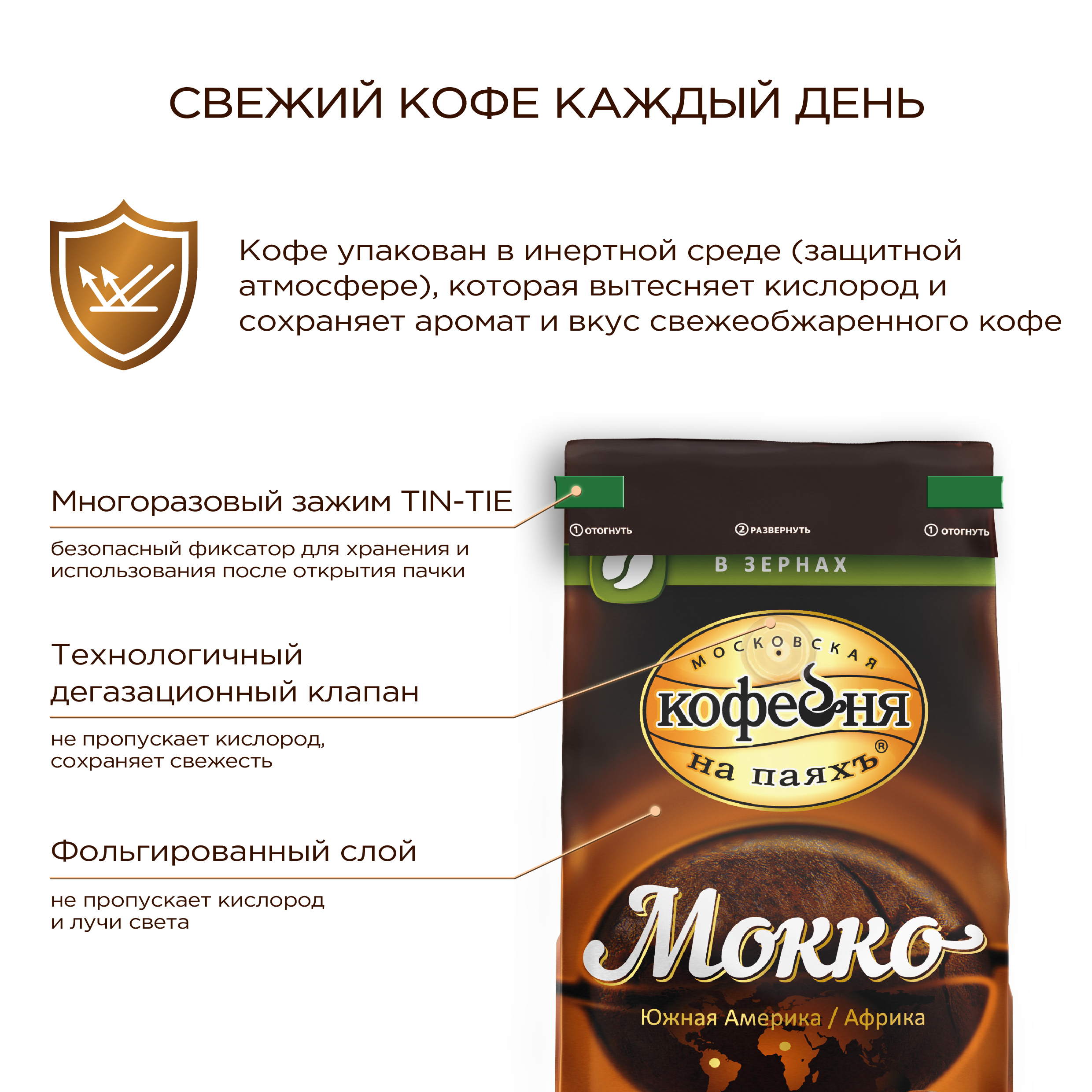 Кофе в зернах Московская кофейня на паяхъ Мокко 250 гр - фото 3
