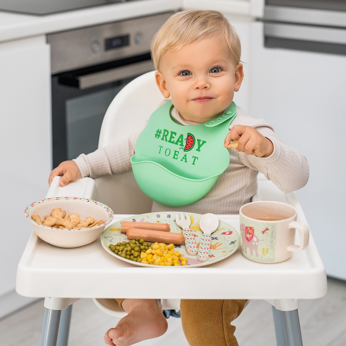 Нагрудник Babyono силикон 1 шт. в ассортименте - фото 1