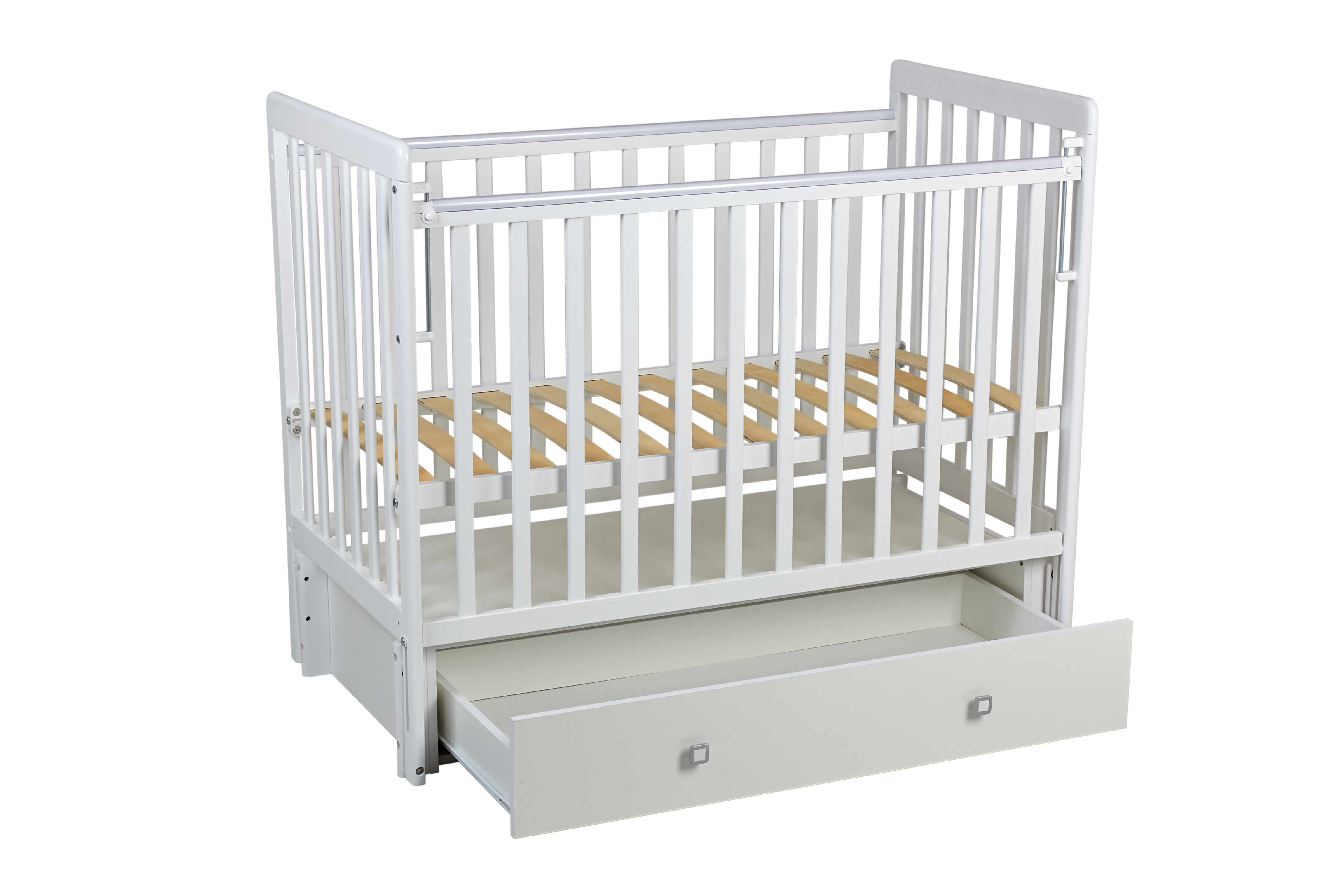 Детская кроватка Polini kids прямоугольная, универсальный маятник (белый) - фото 5