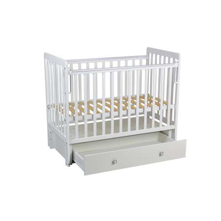 Детская кроватка Polini kids прямоугольная, универсальный маятник (белый)