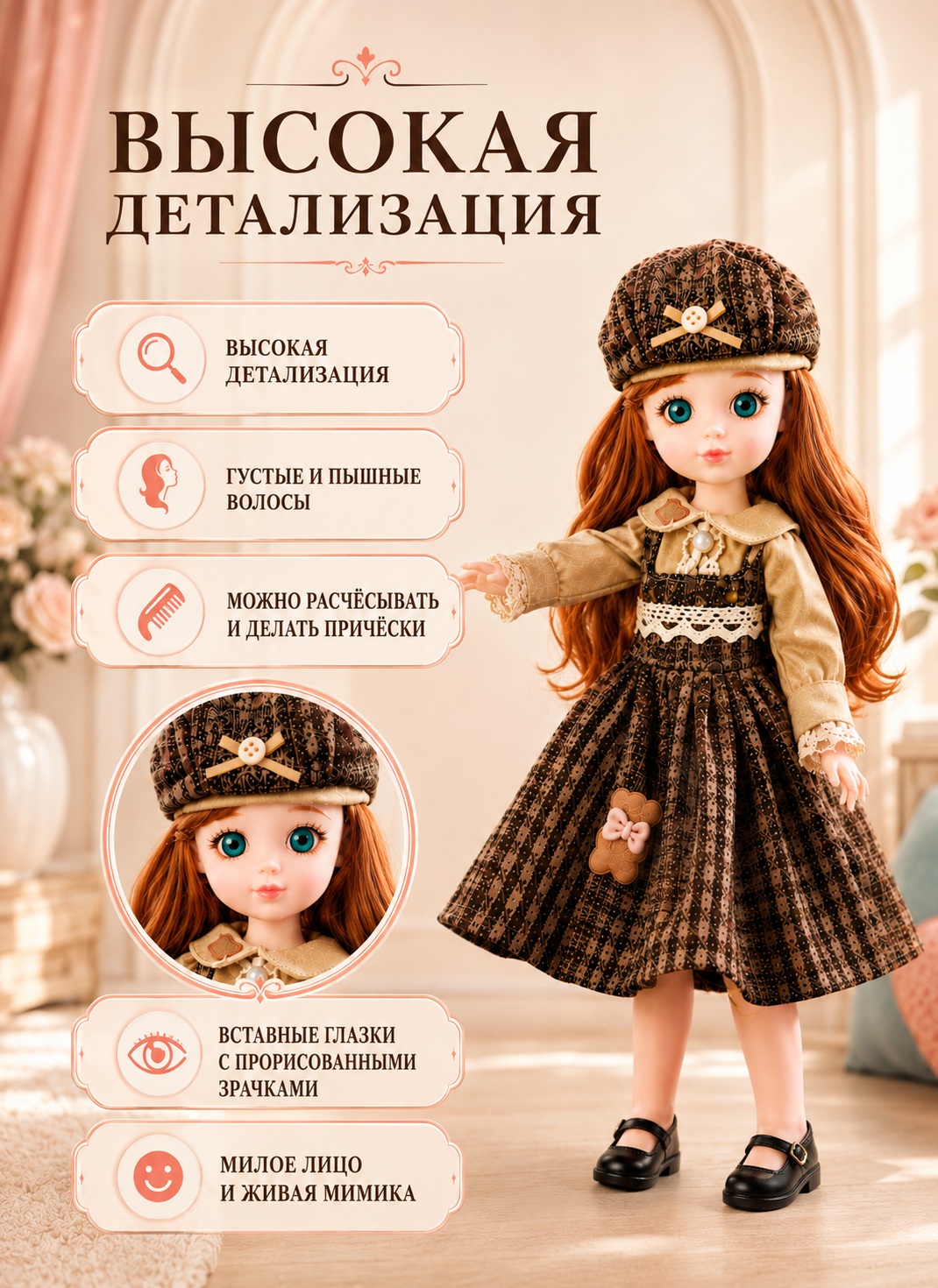 Кукла модельная TrendToys шарнирная говорящая высота 28 см FTN026 - фото 4