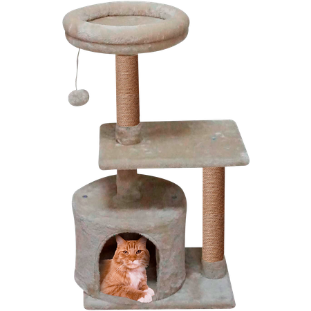 Домик для кошки с когтеточкой Pet БМФ Бежевый