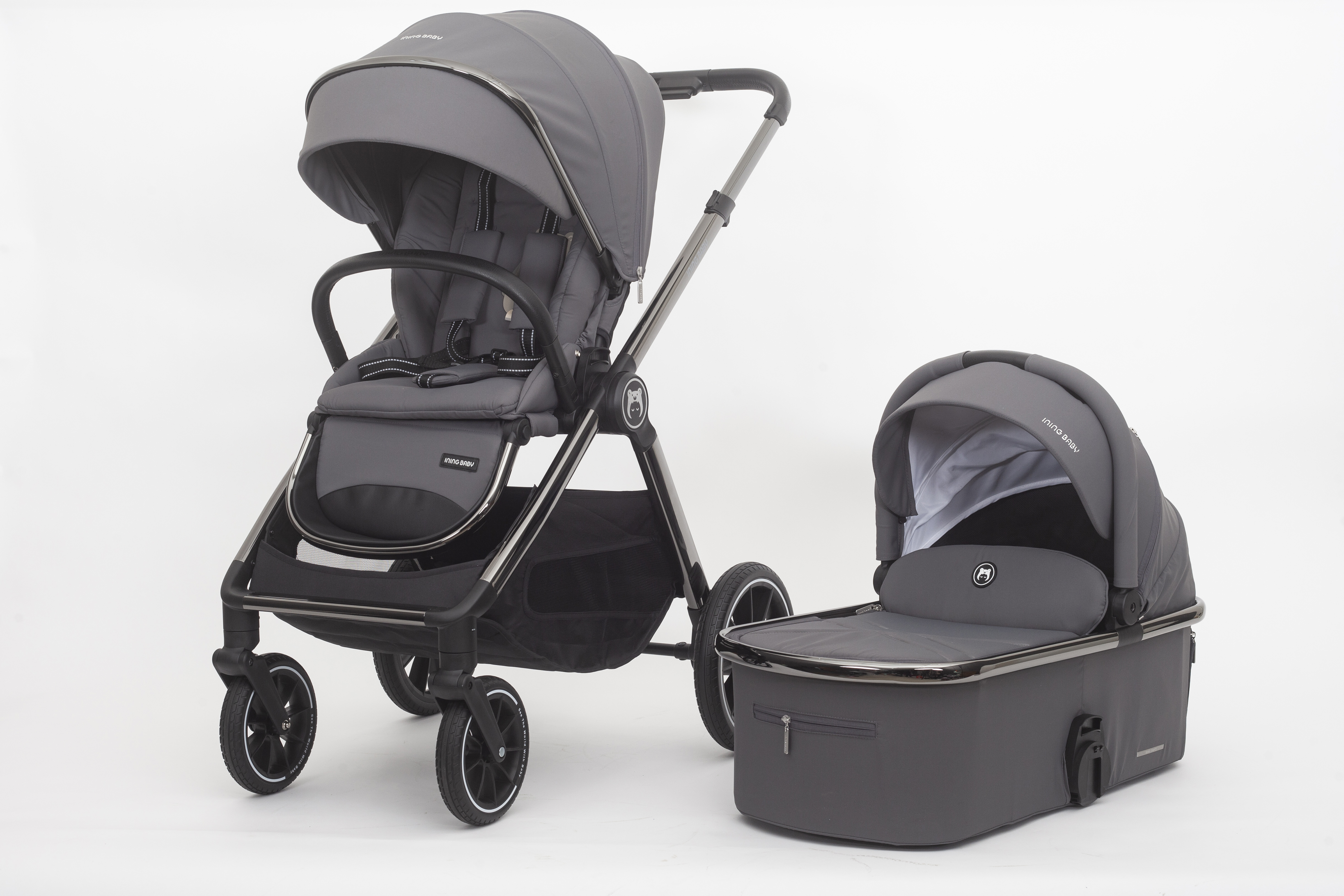 Коляска 2в1 Ining baby pro grey - фото 1