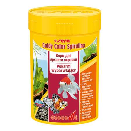 Корм для золотых рыб Sera Goldy color spirulina для улучшения окраса гранулы 39г