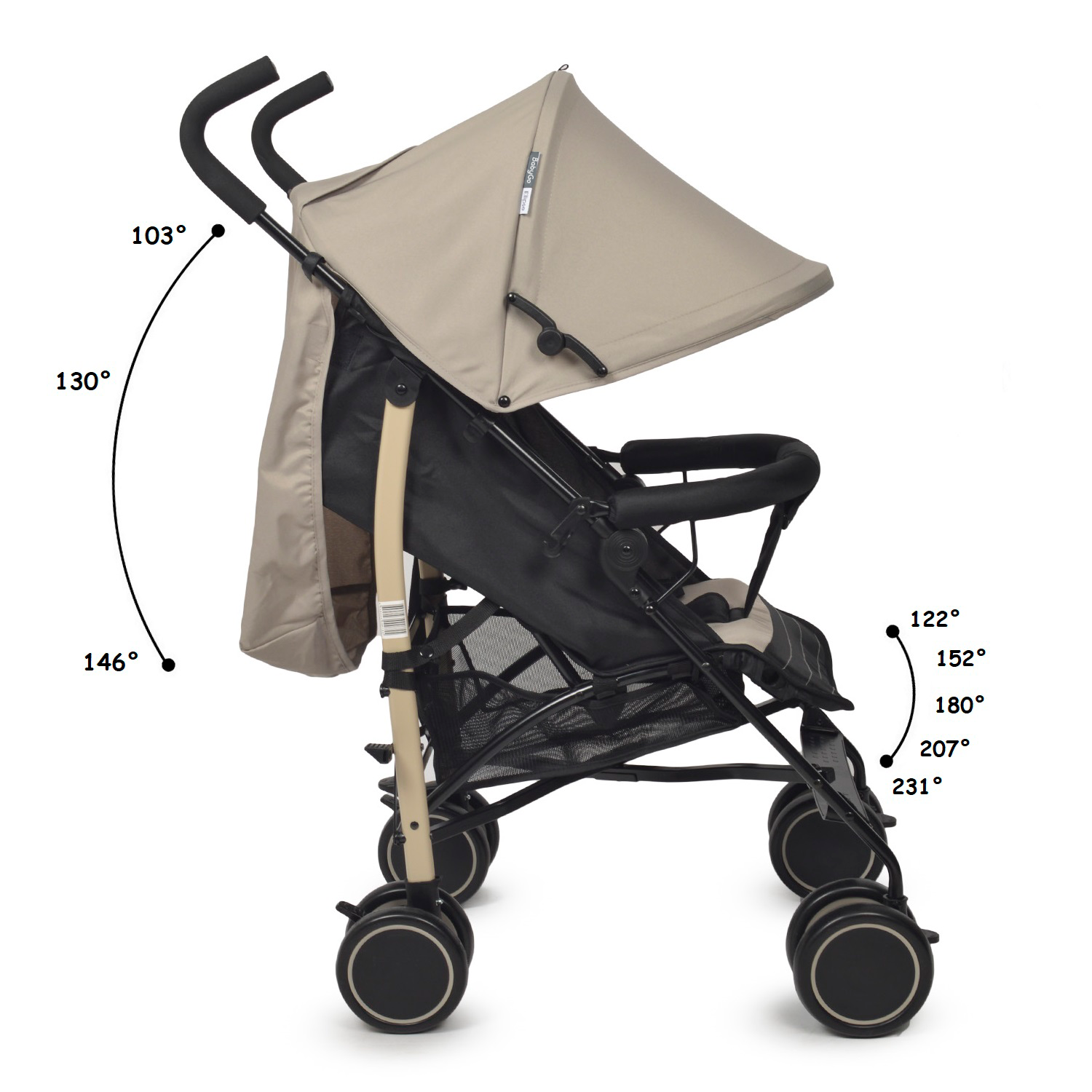 Коляска прогулочная BabyGo Ellipse New бежевый - фото 2