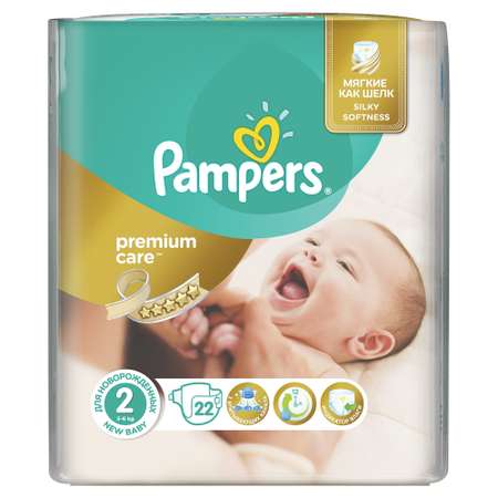 Подгузники Pampers Premium Care 2 (3-6 кг) 22 шт.