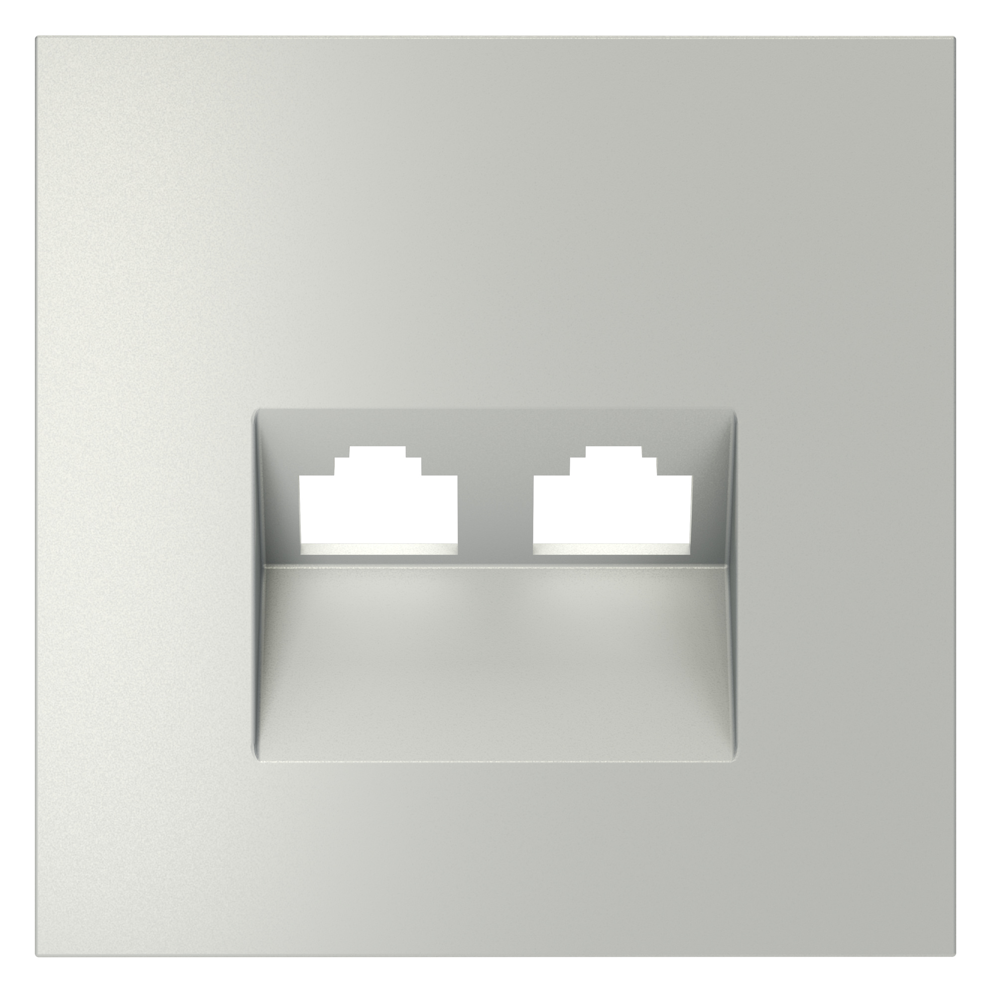 Накладка VOLTUM для розетки компьютерной двойной RJ45+RJ45 кат.6 S70 сталь - фото 1