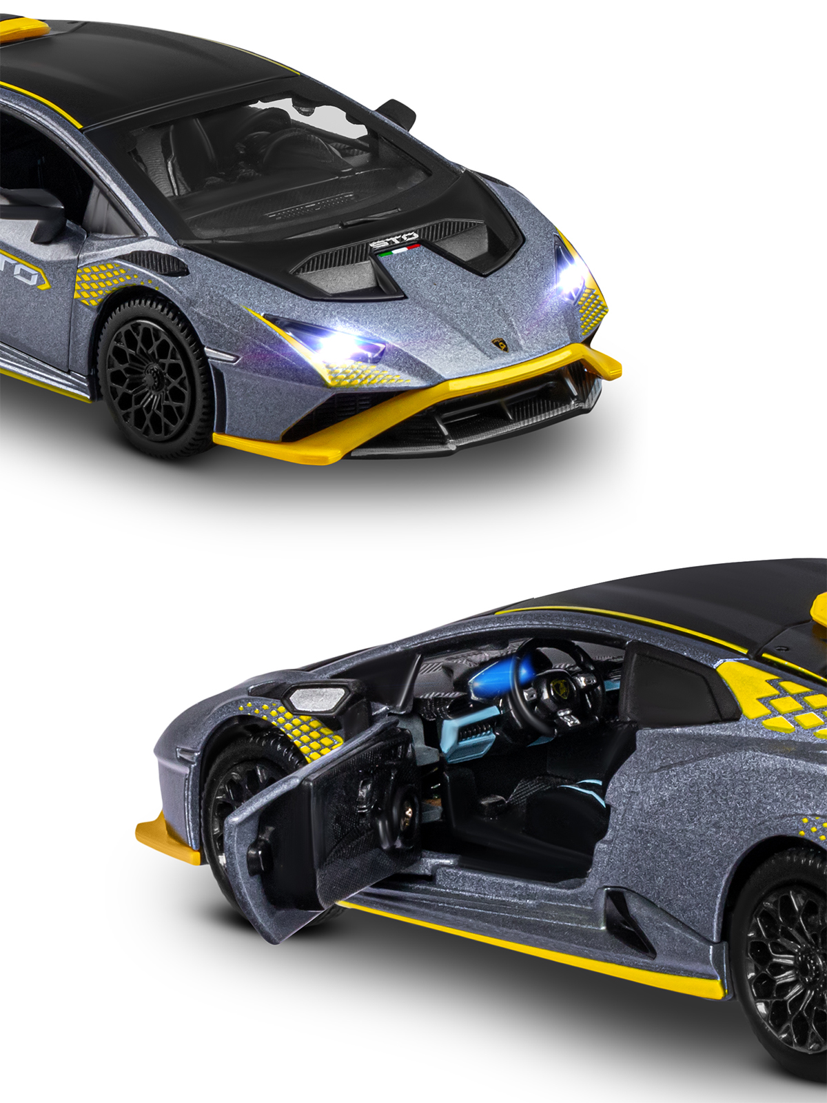 Автомобиль АВТОпанорама Lamborghini Huracan STO 1:32 JB1251664 - фото 11
