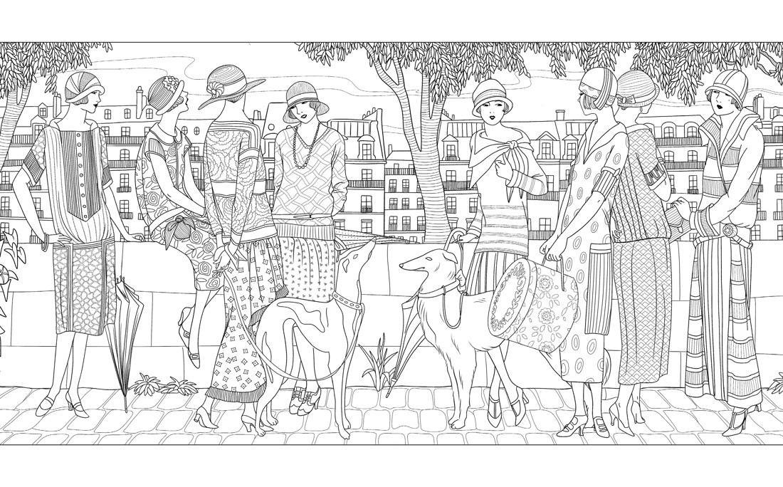 Книга КОЛИБРИ Буро М Мода ар деко Раскраска эпохи Арт тренд - фото 6