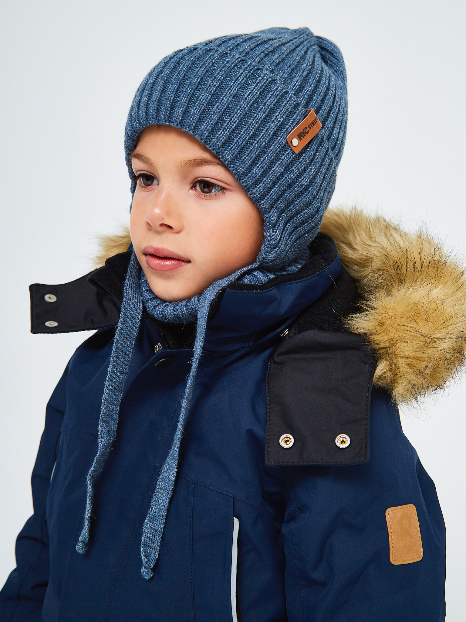 Шапка и снуд NYCkids NYC-H-56-zaviazki-jeansB - фото 13