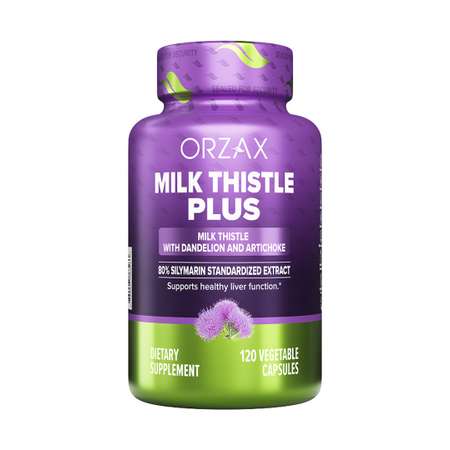 Расторопша с артишоком ORZAX Milk Thistle Plus 120 капсул