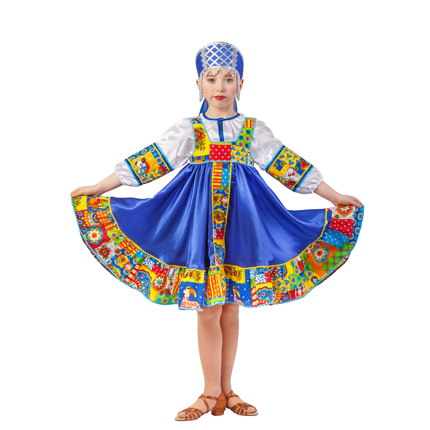 Русский народный костюм Gala-Вальс GW33000011/синий - фото 1