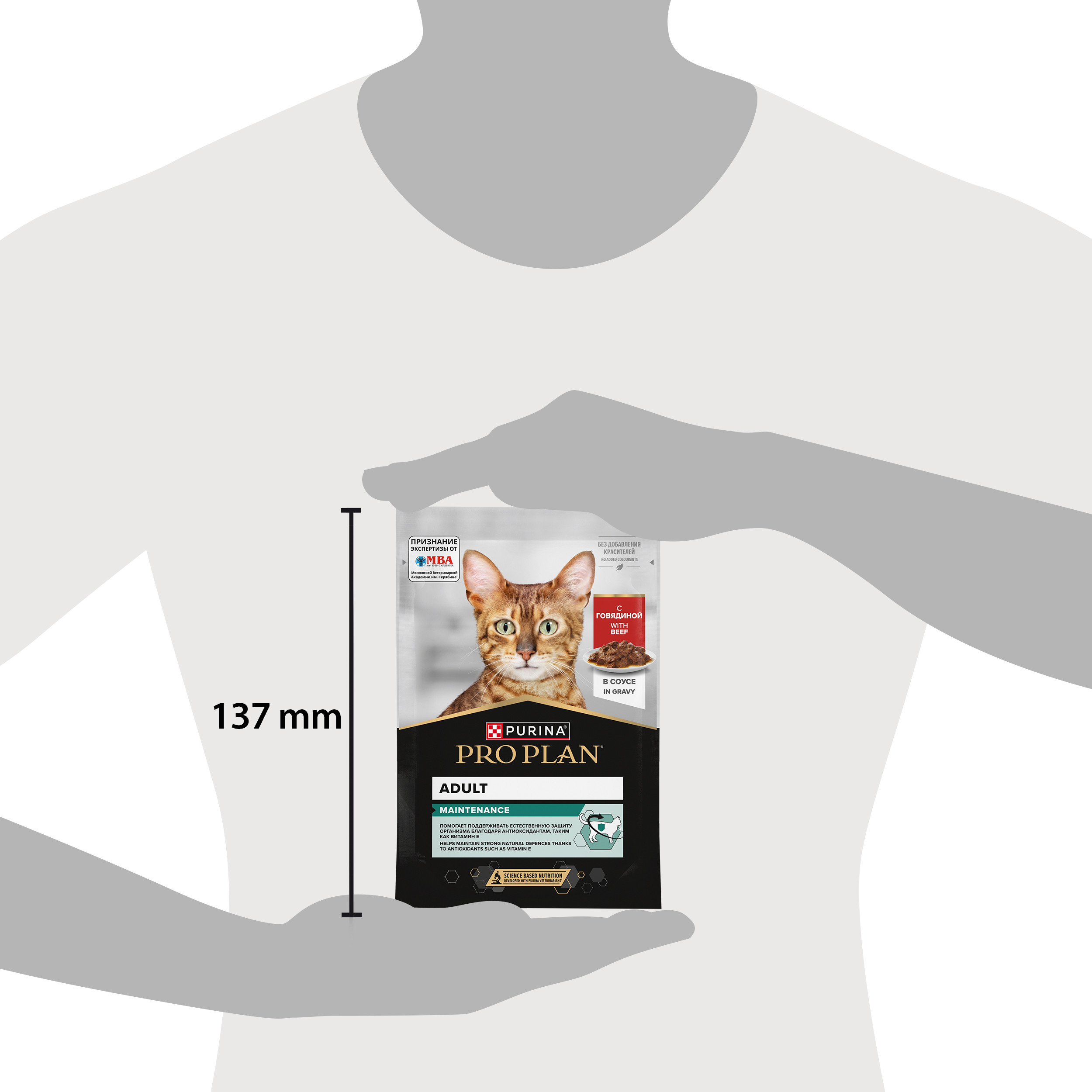 Корм влажный для кошек PRO PLAN MAINTENANCE 85г с говядиной в соусе - фото 11