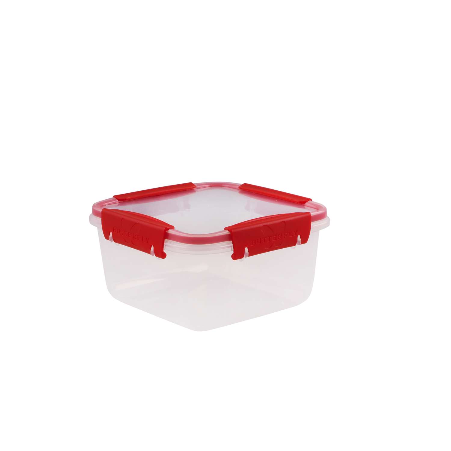 Контейнер герметичный квадратный Полимербыт Butterfly Bright 1.2л красный - фото 1