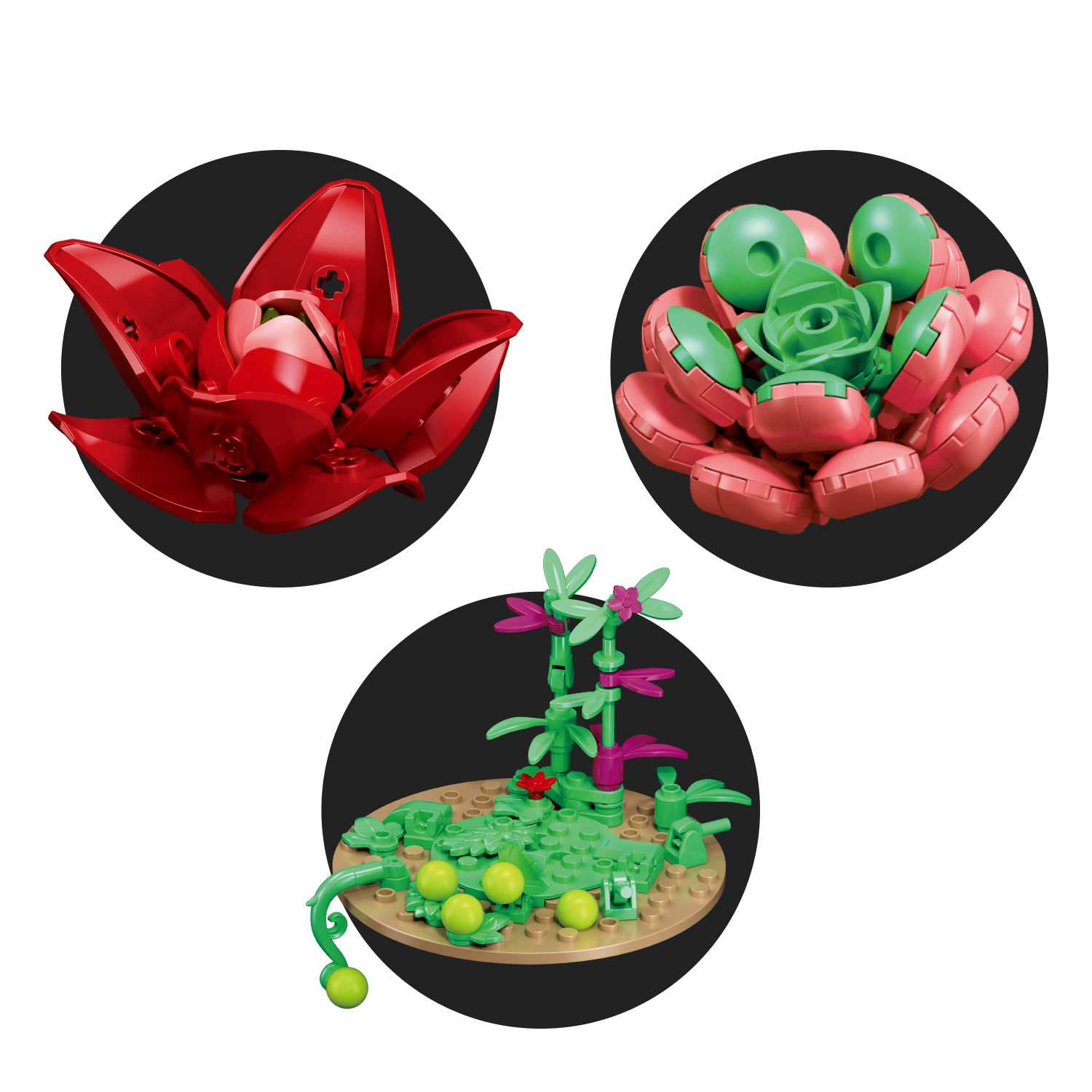 Конструктор SLUBAN Красные суккуленты - фото 4