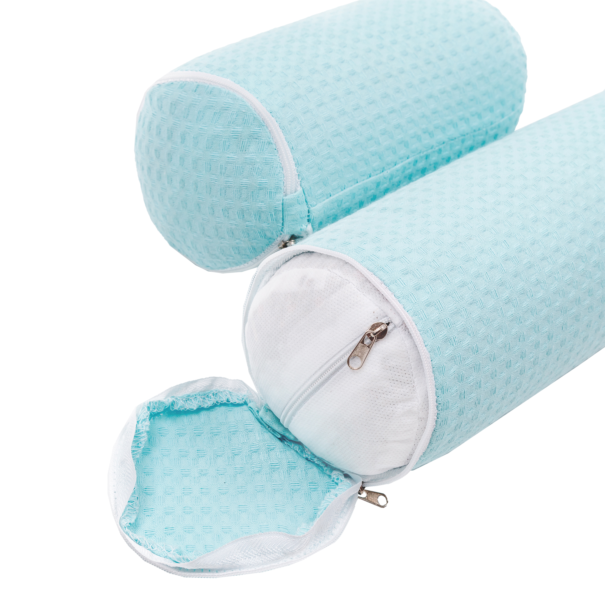 Подушка для боковой поддержки AmaroBaby Nature Waffle с лузгой гречихи голубой - фото 6