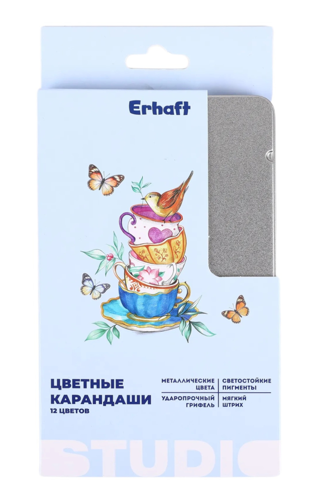 Изображение товара Цветные металлические карандаши Erhaft Studio 12 шт. для творчества и рисунков Изображение товара Цветные металлические карандаши Erhaft Studio 12 шт. для творчества и рисунков