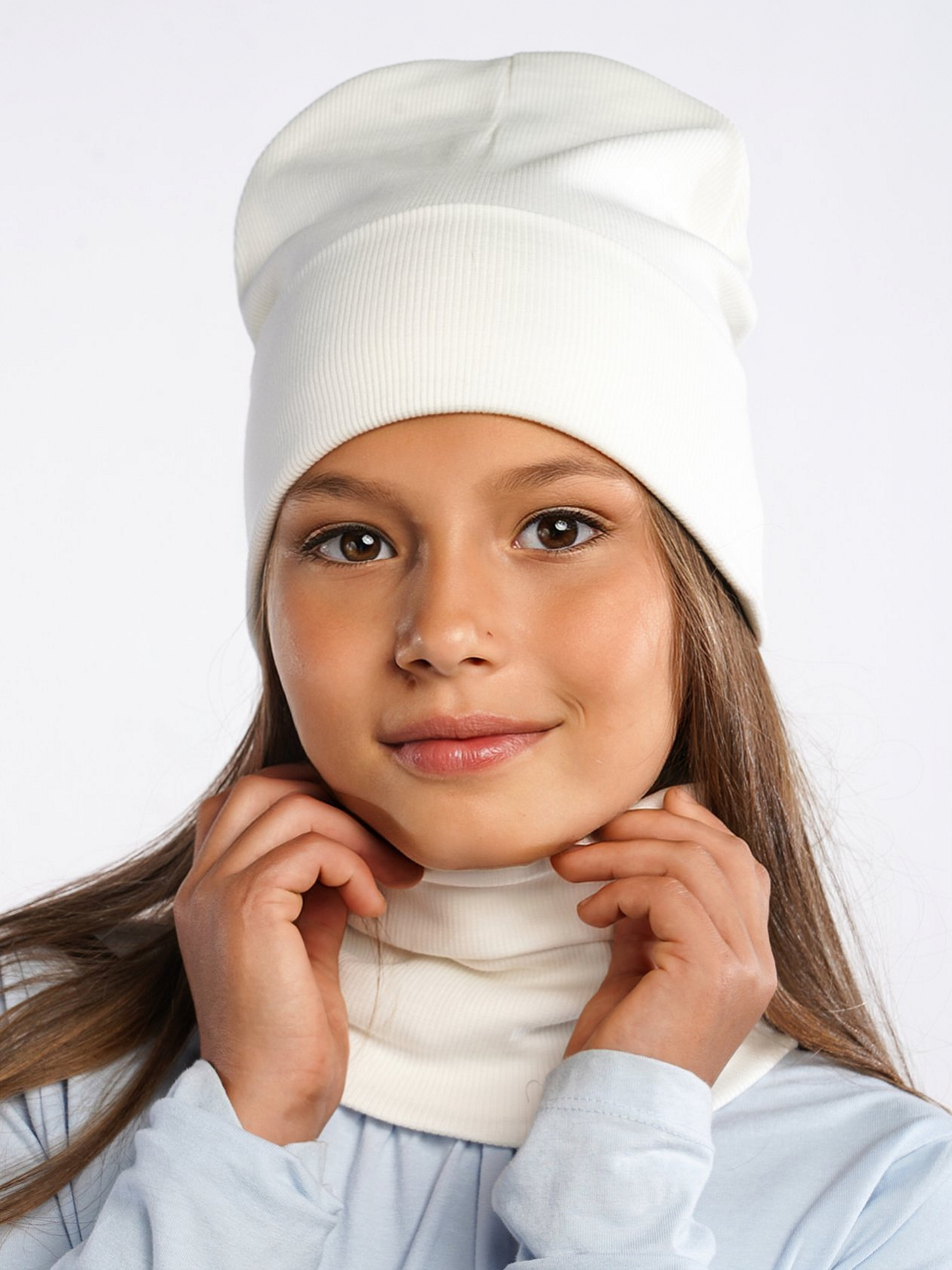 Шапка и снуд ПриКиндер U-Sp24554 Цвет: Молоко - фото 7