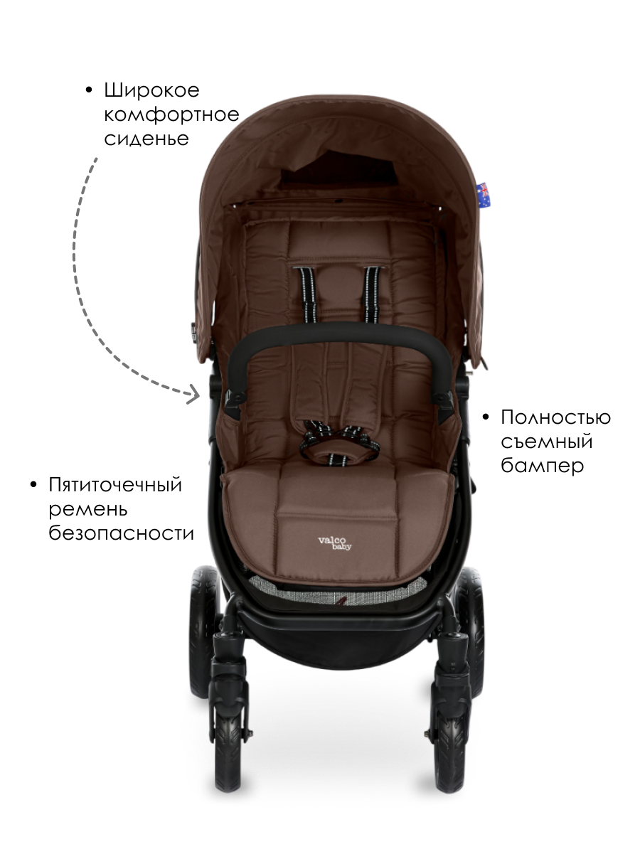 Коляска прогулочная Valco baby Snap коричневый - фото 4
