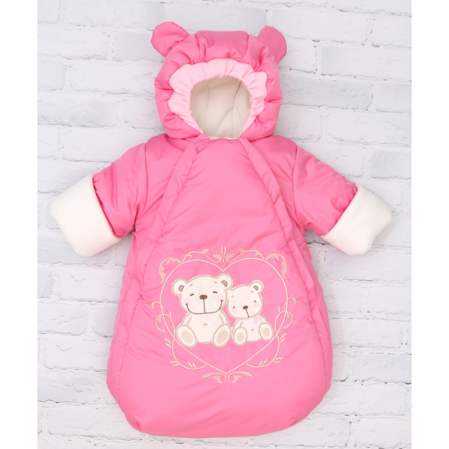 Конверт в коляску Осьминожка Мишки розовый - фото 7