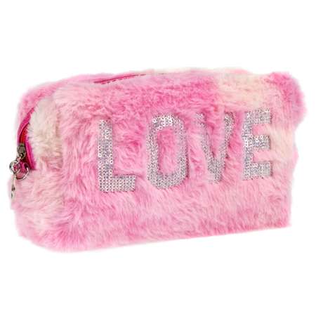 Косметичка LUKKY Love плюшевая 18х 10х 8 см