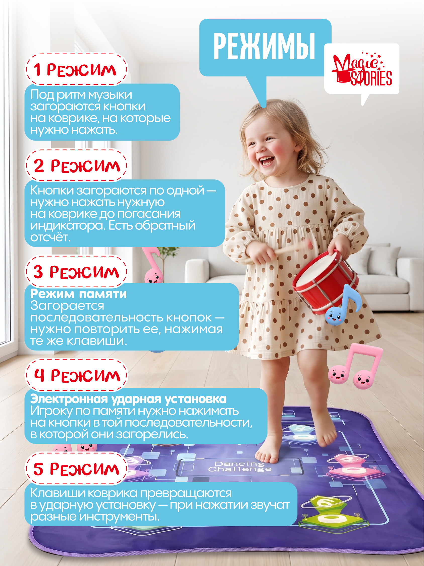Активная игра Magic Stories Танцевальный коврик Dance - фото 7