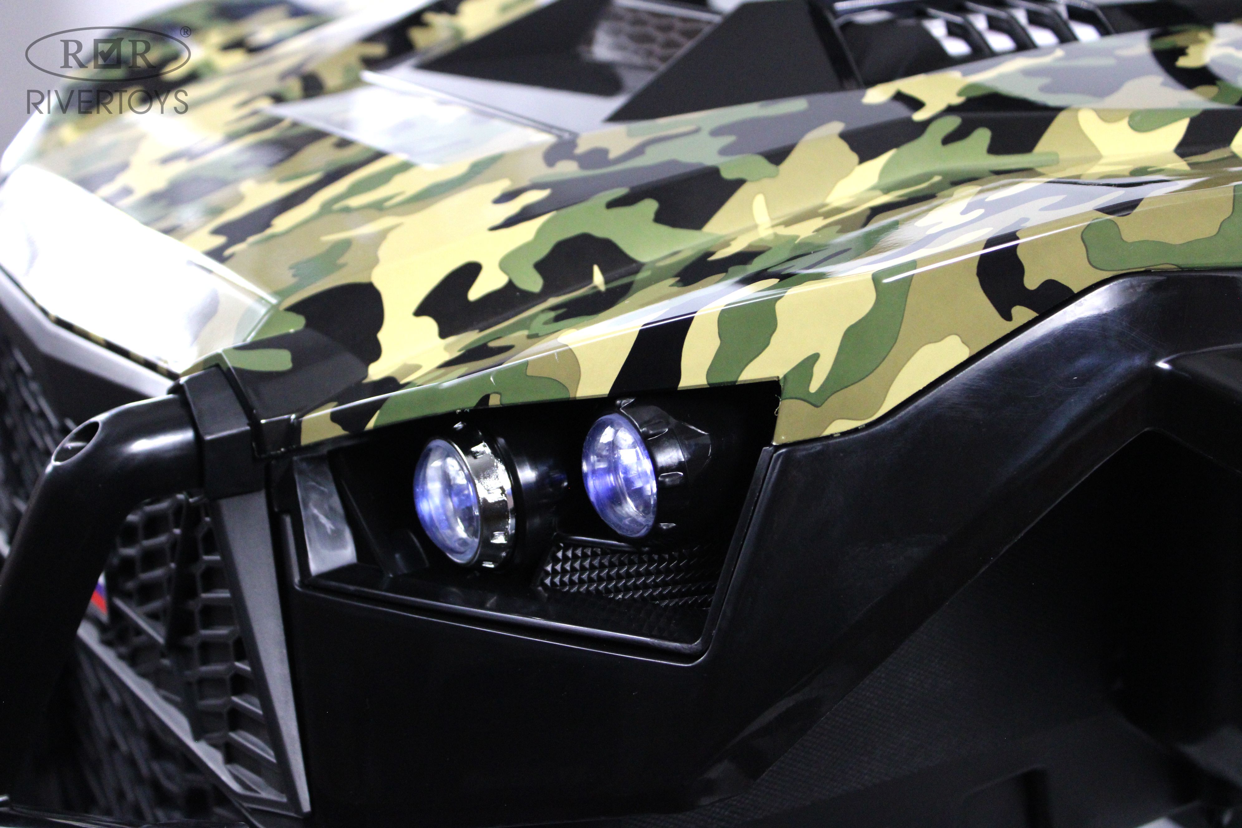 Электромобиль RIVERTOYS A707AA-LUX-NEW-GREEN-CAMOUF С пультом ДУ - фото 10