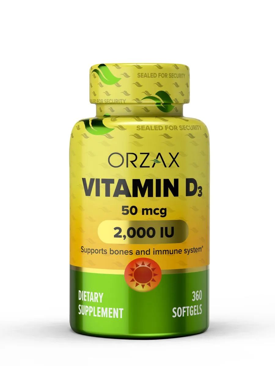 Витамин D3 2000 МЕ ORZAX Vitamin D3 2000 IU 360 капсул - фото 4