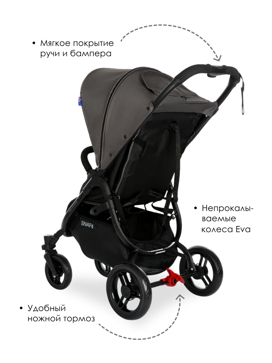 Коляска прогулочная Valco baby Snap 4 Flatt Matt / Dove Grey серый - фото 5