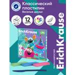 Пластилин ErichKrause Веселые друзья плавающий 12 цв.